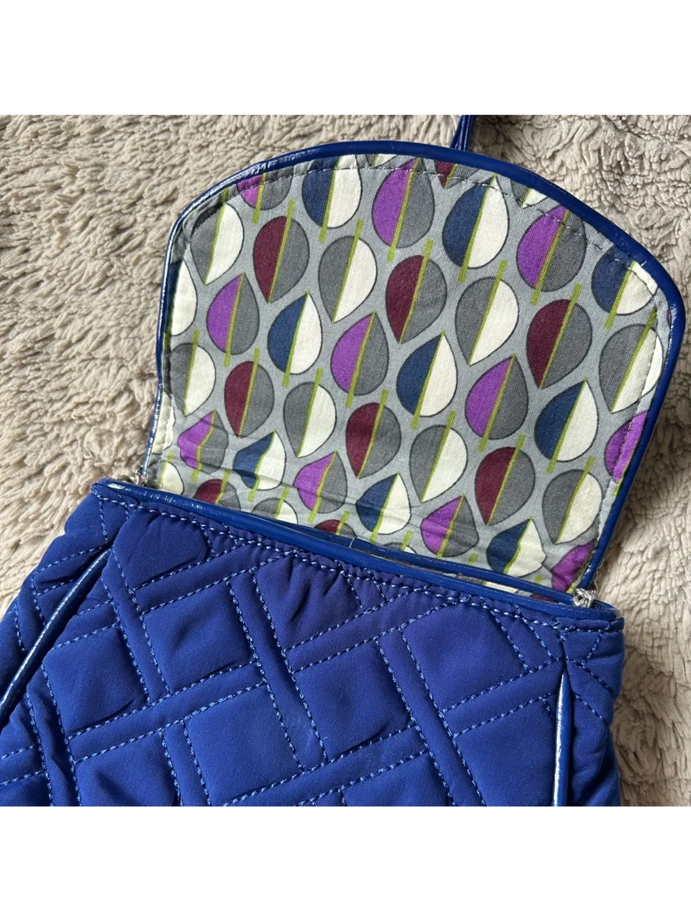 Vera Bradley Quilted Crossbody Bag - Royal Blue - Picture 5 of 9